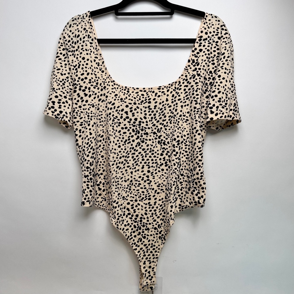 ASOS Curve Sz 20 Leopard Print Short Sleeve Thong Bodysuit NWT